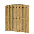 Grenen geschaafd plankenscherm 18-planks 15 mm, 179x164/179 cm, verticaal toog, groen geïmpregneerd