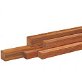 Azobe Hardhouten paal geschaafd met V-groef, gepunt 8.5x8.5x300 cm