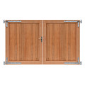 Hardhouten dubbele toegangspoort, verticaal, 300x180 cm incl beslag