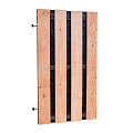 Douglas fijnbezaagde plankendeur met zwarte binnenzijde, op zwart verstelbaar frame, 100x180 cm, zwart/onbehandeld