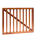 Hardhouten spijlenhek/ -poort, 100x80 cm Frame 4.5x7 cm, spijlen 2x3 cm