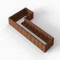 Bloembak Module+ L-vorm 60x120x240x28 cm Corten