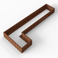 Bloembak Module+ L-vorm 90x450x180x28 cm Corten