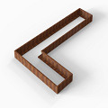 Bloembak Module+ L-vorm 90x450x270x28 cm Corten