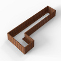 Bloembak Module+ L-vorm 90x450x180x42 cm Corten
