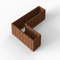Bloembak Module+ L-vorm 60x240x180x56 cm Corten