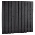 Naaldhout geschaafd plankenscherm 21-planks 15 mm, 180x180 cm, recht, geïmpregneerd en zwart gespoten