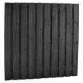 Naaldhout geschaafd plankenscherm 21-planks 15 mm, 180x90 cm, recht, geïmpregneerd en zwart gespoten.