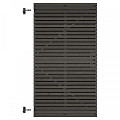 Grenen geschaafd latten deur op verstelbaar frame, horizontaal, 178x99x5 cm, zwart gespoten.