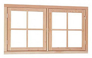 Douglas dubbel uitzetraam, 140x81 cm, groen geïmpregneerd