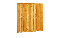 Grenen geschaafd plankenscherm 18-planks 15 mm, 179x179 cm, recht, groen geïmpregneerd
