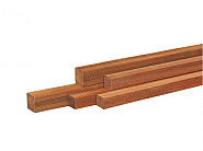 Azobe Hardhouten paal geschaafd met V-groef, gepunt 6.5x6.5x180 cm