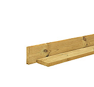 Grenen profielplank (afdekplank) 2.8x13.5x200 cm, groen geïmpregneerd