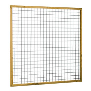 Eco gaastrellis met maas 7.5x7.5 cm, in grenen raamwerk 4.5x4.5 cm, 180x180 cm, groen geïmpregneerd