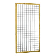 Eco gaastrellis met maas 7.5x7.5 cm, in grenen raamwerk 4.5x4.5 cm, 90x180 cm, groen geïmpregneerd