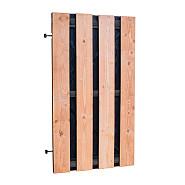 Douglas fijnbezaagde plankendeur met zwarte binnenzijde, op zwart verstelbaar frame, 100x180 cm, zwart/onbehandeld
