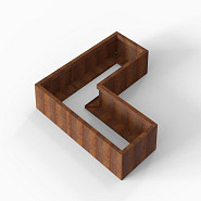 Bloembak Module+ L-vorm 60x150x150x28 cm Corten