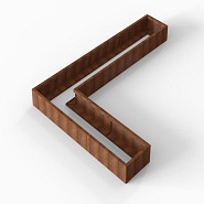 Bloembak Module+ L-vorm 60x330x240x28 cm Corten