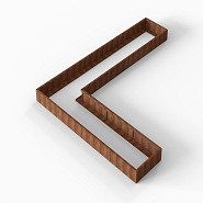 Bloembak Module+ L-vorm 90x450x360x28 cm Corten