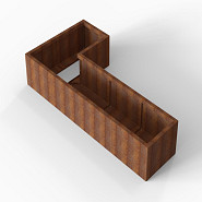 Bloembak Module+ L-vorm 60x120x240x42 cm Corten