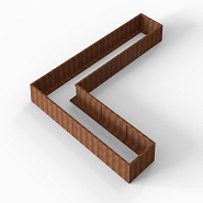 Bloembak Module+ L-vorm 90x450x360x42 cm Corten