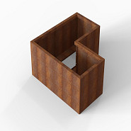 Bloembak Module+ L-vorm 60x120x120x56 cm Corten