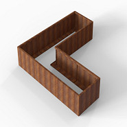 Bloembak Module+ L-vorm 90x270x270x56 cm Corten