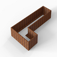 Bloembak Module+ L-vorm 90x360x180x56 cm Corten