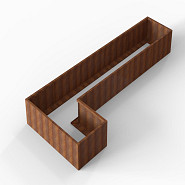 Bloembak Module+ L-vorm 90x450x180x56 cm Corten