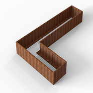 Bloembak Module+ L-vorm 90x450x270x56 cm Corten