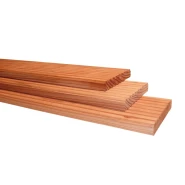 Douglas geschaafd dekdeel, 1 zijde grof, 1 zijde fijn profiel, 2.4x13.8x300 cm, kleurloos geïmpregneerd