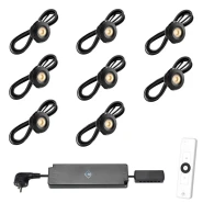 Set spots zwart, 8 stuks Inclusief trafo, afstandsbediening en kabel van 5 meter