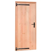 Douglas enkele dichte deur met zwart beslag inclusief kozijn, linksdraaiend, 90x201 cm, onbehandeld