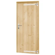 Vuren enkele dichte deur inclusief kozijn, rechtsdraaiend, 90x201 cm, onbehandeld