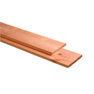 Douglas plank 1 zijde geschaafd. 1 zijde fijnbezaagd 2.8x24.5x300 cm onbehandeld