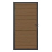Newtechwood co-extrusie composiet deur in aluminium frame, horizontaal, 100x195 cm, teak.