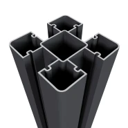 Aluminium sleufpaal met paalkap 8x8x270 cm zwart.