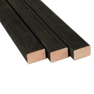 Douglas geschaafde regel gedroogd 4,5x7x250 cm, zwart