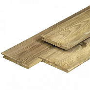 Midden-Europees grenen rabatdeel overhangend, groen geïmpregneerd 1,8 x 14,5 x 500 cm