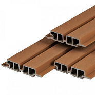 PuraTech 55 composiet dubbel profiel 3,3 x 17,0 x 290 cm, teak, fijne houtnerf