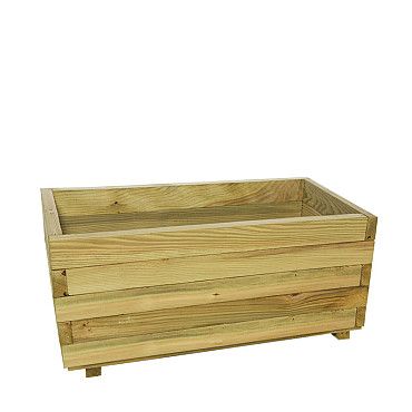 Bloembak rechthoek 39x100x50 cm (HxBxD), groen geïmpregneerd