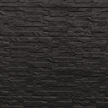 Betonplaat dubbelzijdig leisteenmotief 36x3.5x184 cm, antraciet gecoat