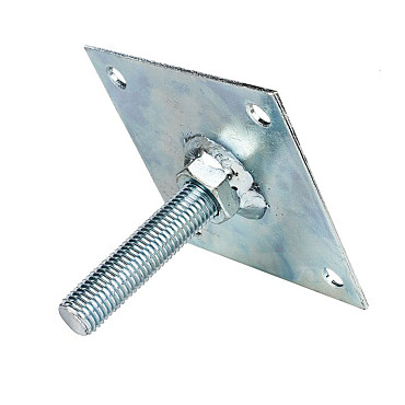 Betonpoer hoogteverstelling M16 Verzinkt plaat met draadstang