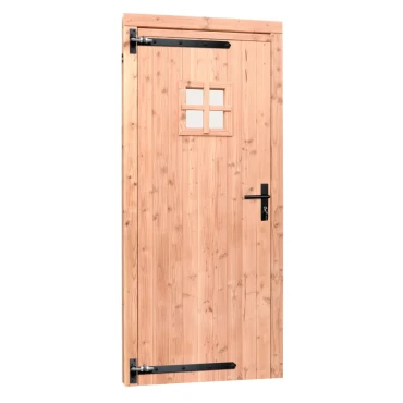 Douglas enkele 1-ruits deur inclusief kozijn, linksdraaiend, 90x201 cm, onbehandeld