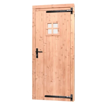 Douglas enkele 1-ruits deur inclusief kozijn, rechtsdraaiend, 90x201 cm, kleurloos geïmpregneerd