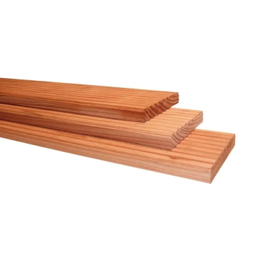 Douglas geschaafd dekdeel, 1 zijde grof, 1 zijde fijn profiel, 2.4x13.8x400 cm, kleurloos geïmpregneerd