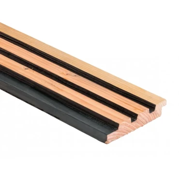Douglas geschaafd triple profiel 2.5x14x400 cm zwart/onbehandeld