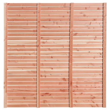 Douglas enkelzijdig geschaafd latten scherm, recht horizontaal, 180x180 cm.