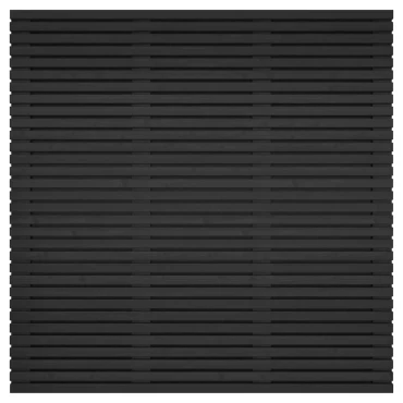 Grenen geschaafd latten scherm, recht horizontaal/verticaal, 180x180x5 cm, zwart gespoten.