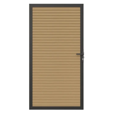 Newtechwood co-extrusie composiet deur in aluminium frame, horizontaal triple, 100x195 cm, red cedar.